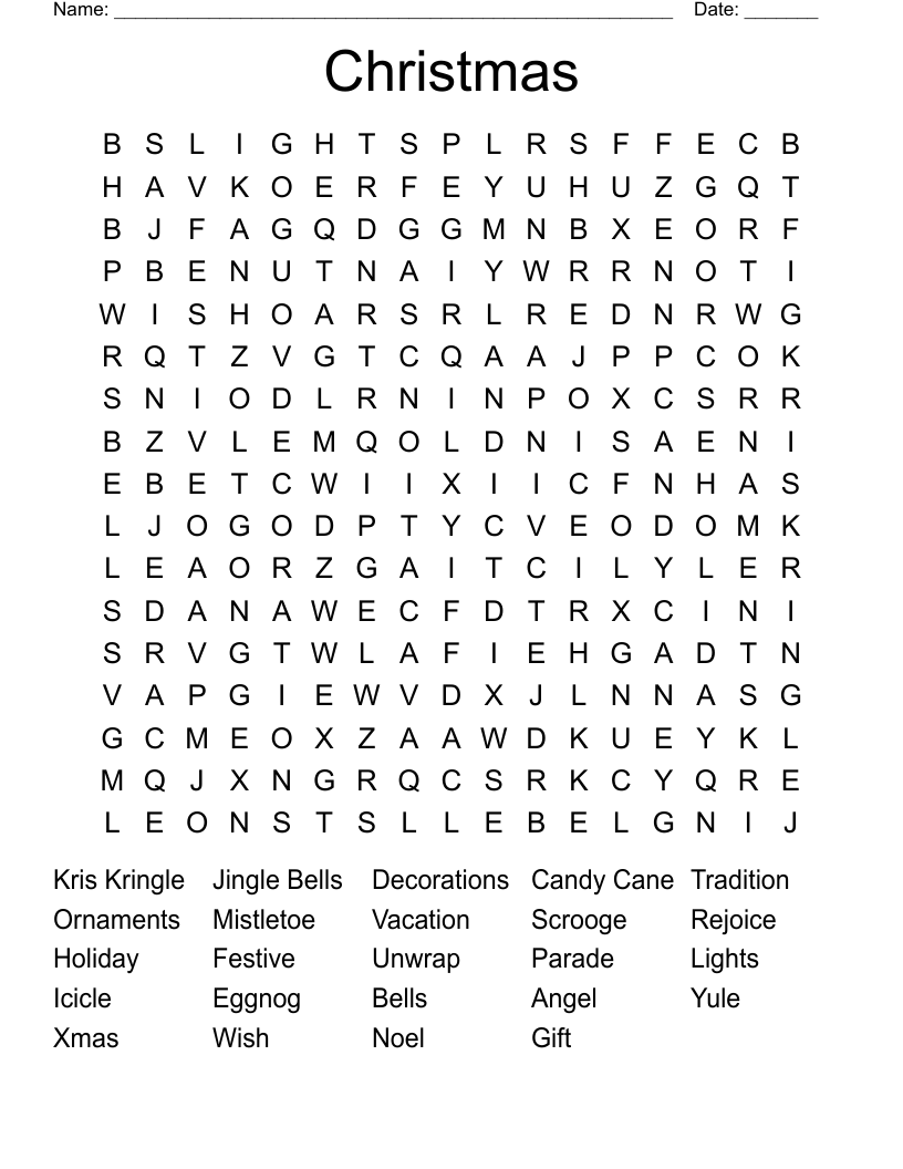 Christmas Word Search