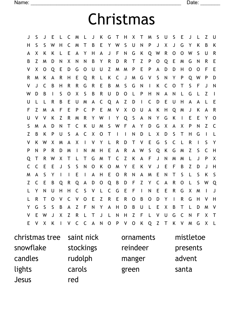 Christmas Word Search