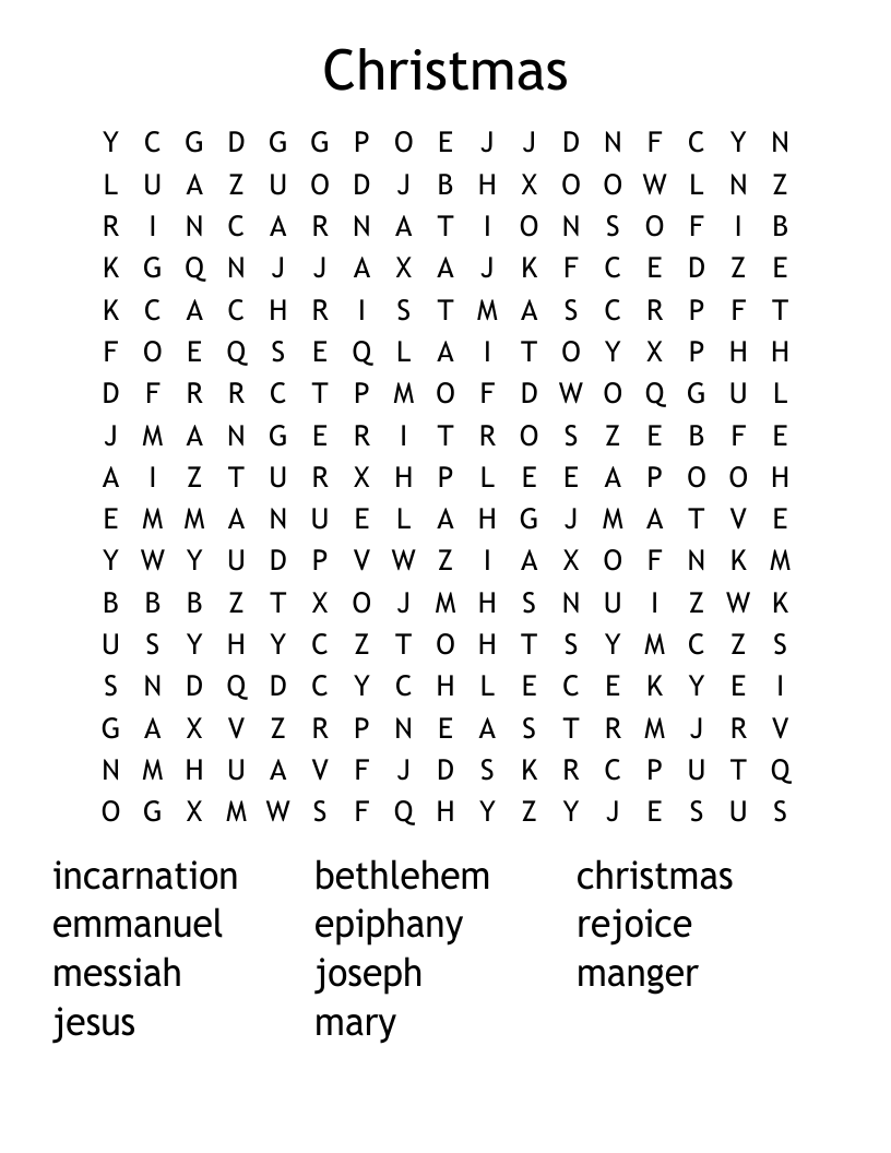 Christmas Word Search
