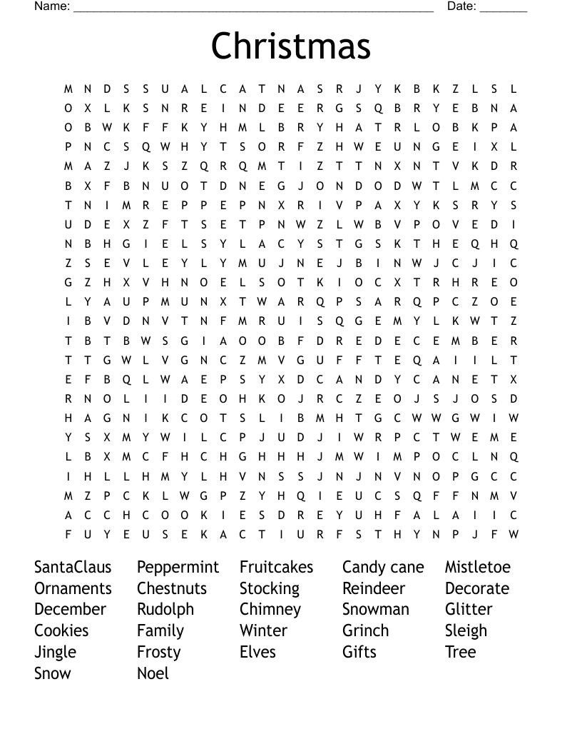 Christmas Word Search
