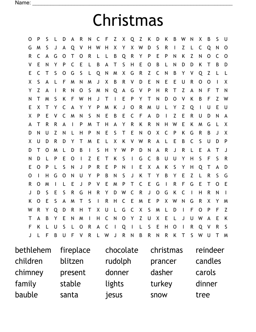 Christmas Word Search