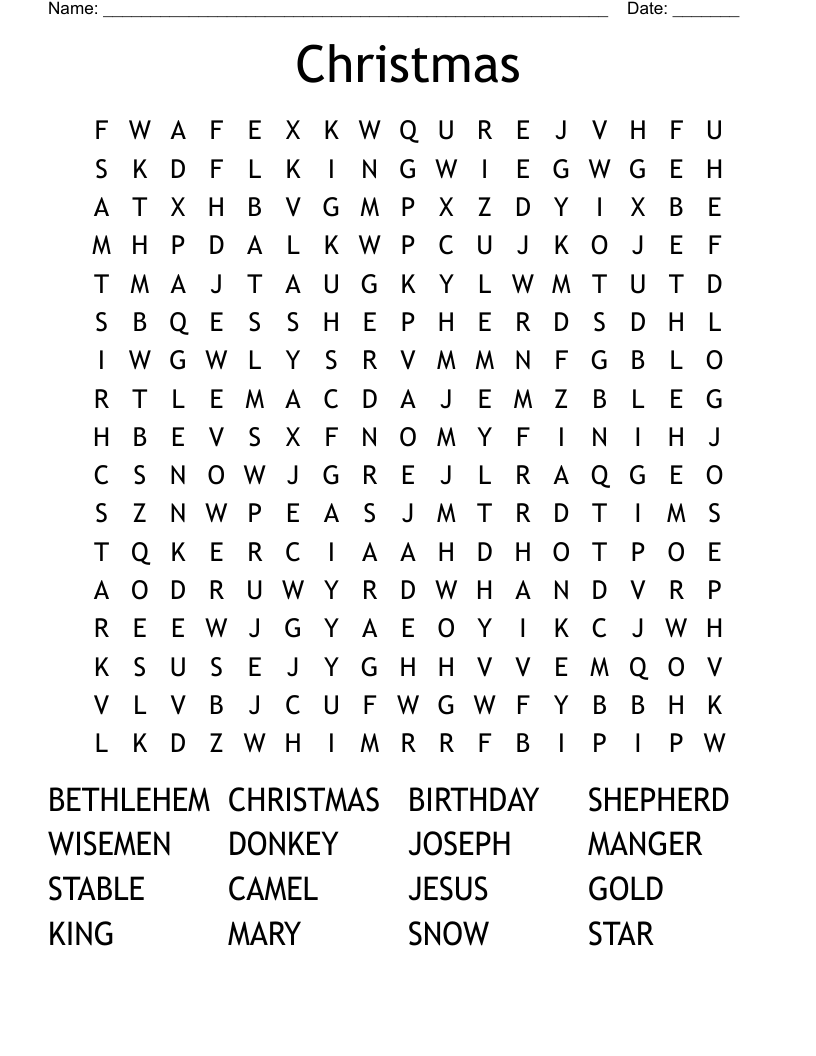 Christmas Word Search
