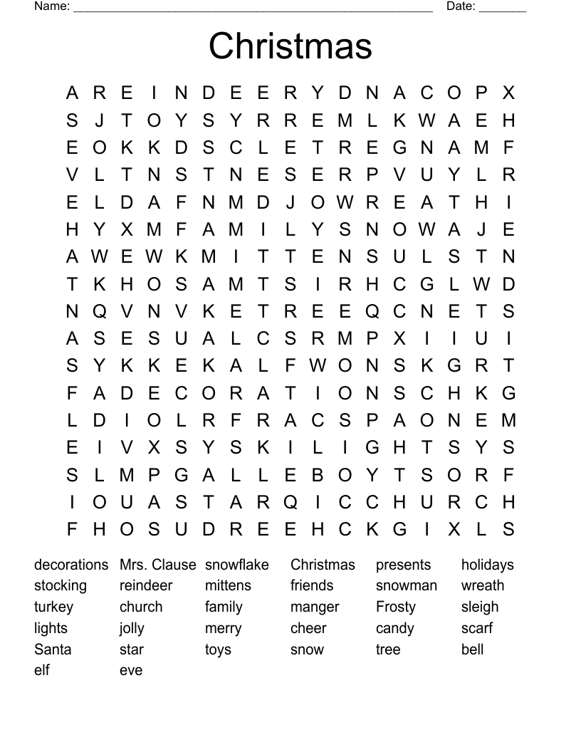 Christmas Word Search