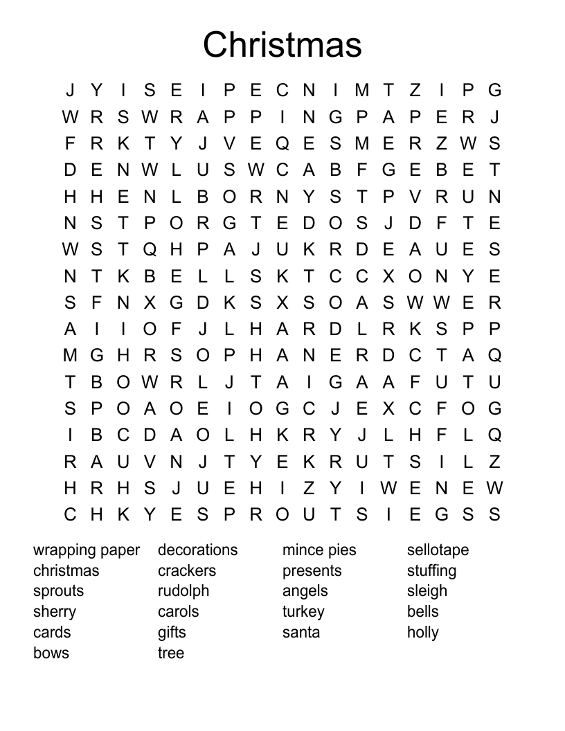Christmas Word Search