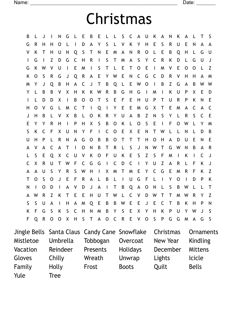 Christmas Word Search