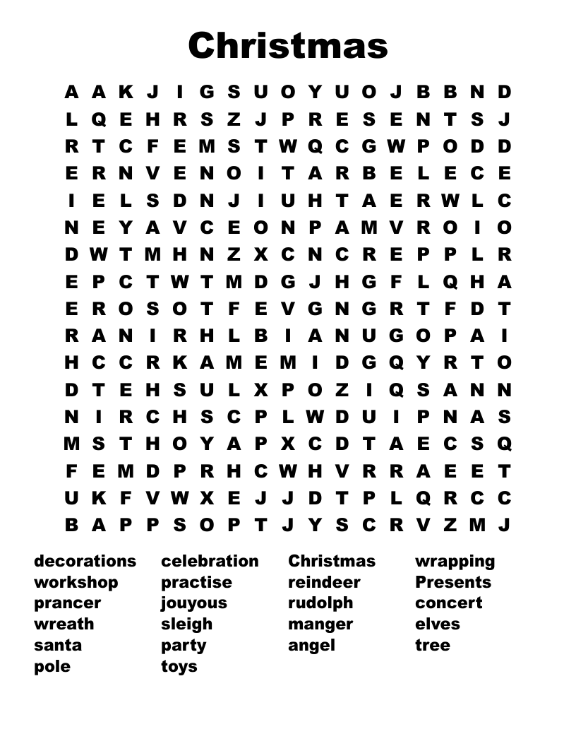 Christmas Word Search