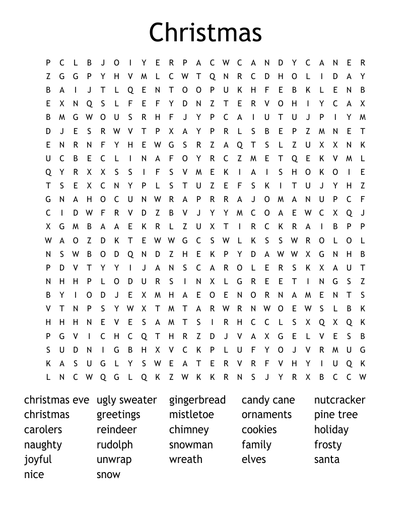 Christmas Word Search
