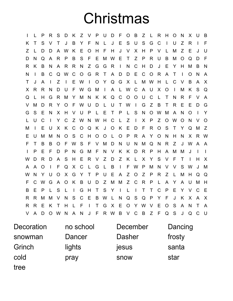 Christmas Word Search