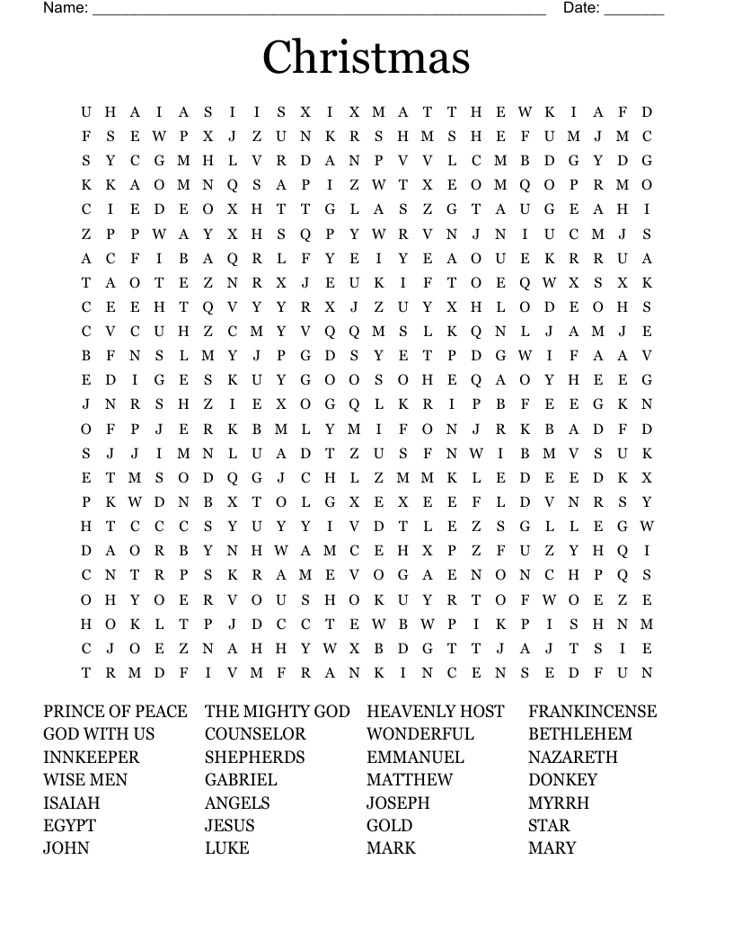 Christmas Word Search