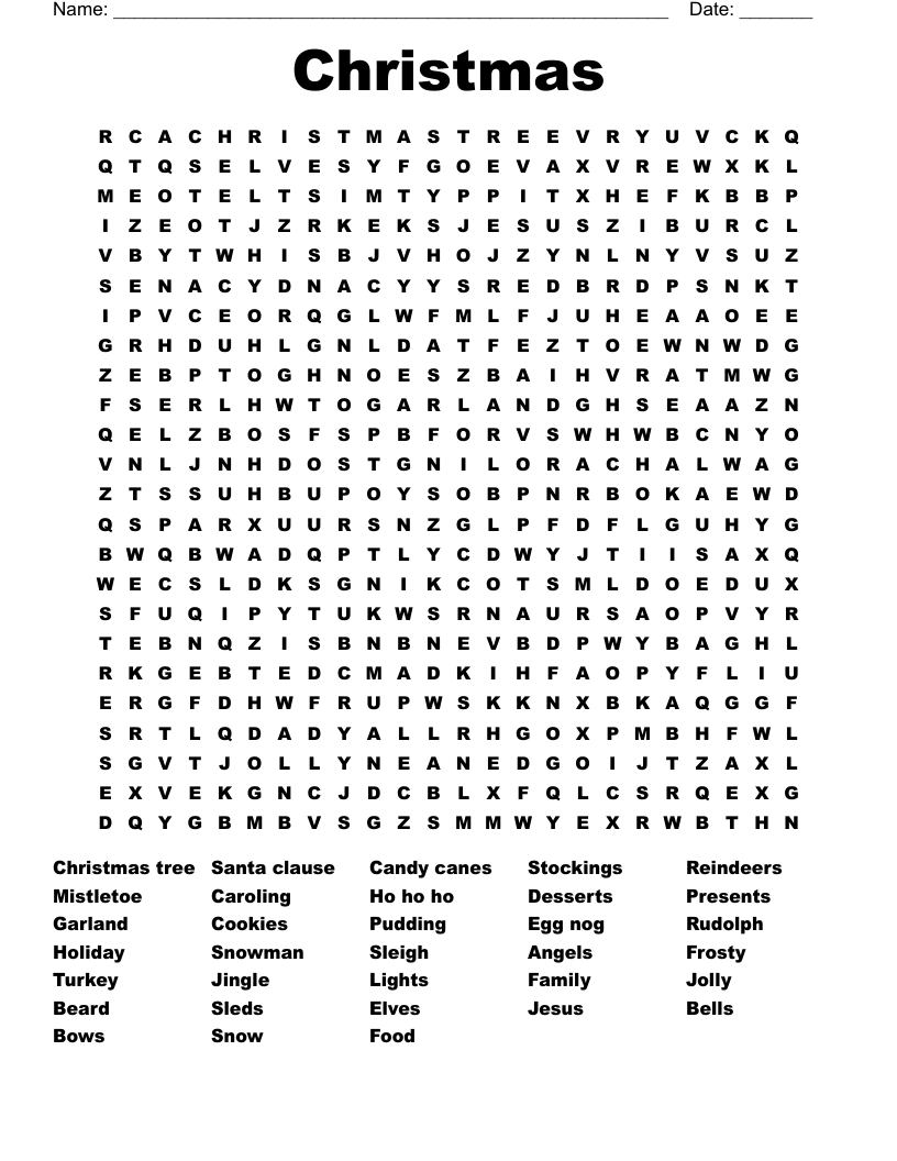 Christmas Word Search
