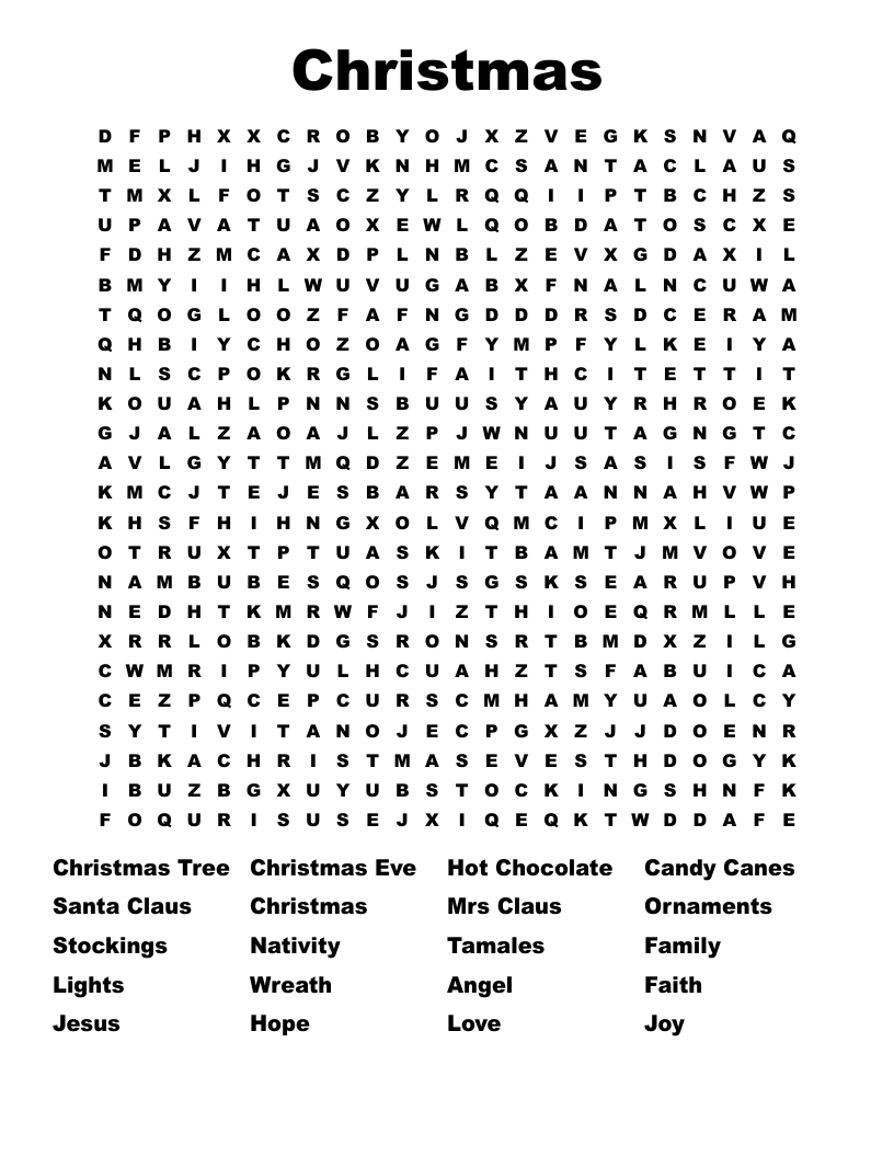 Christmas Word Search