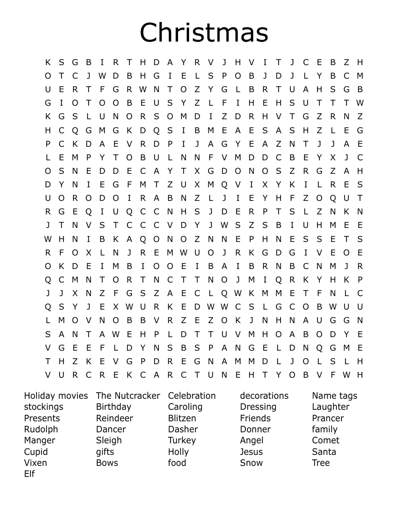 Christmas Word Search