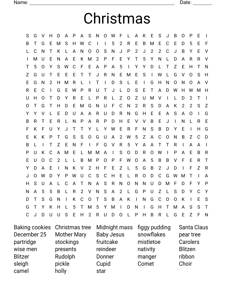 Christmas Word Search