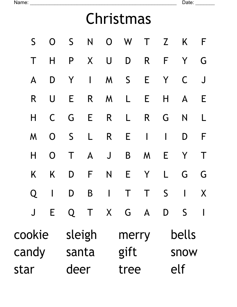 Christmas Word Search