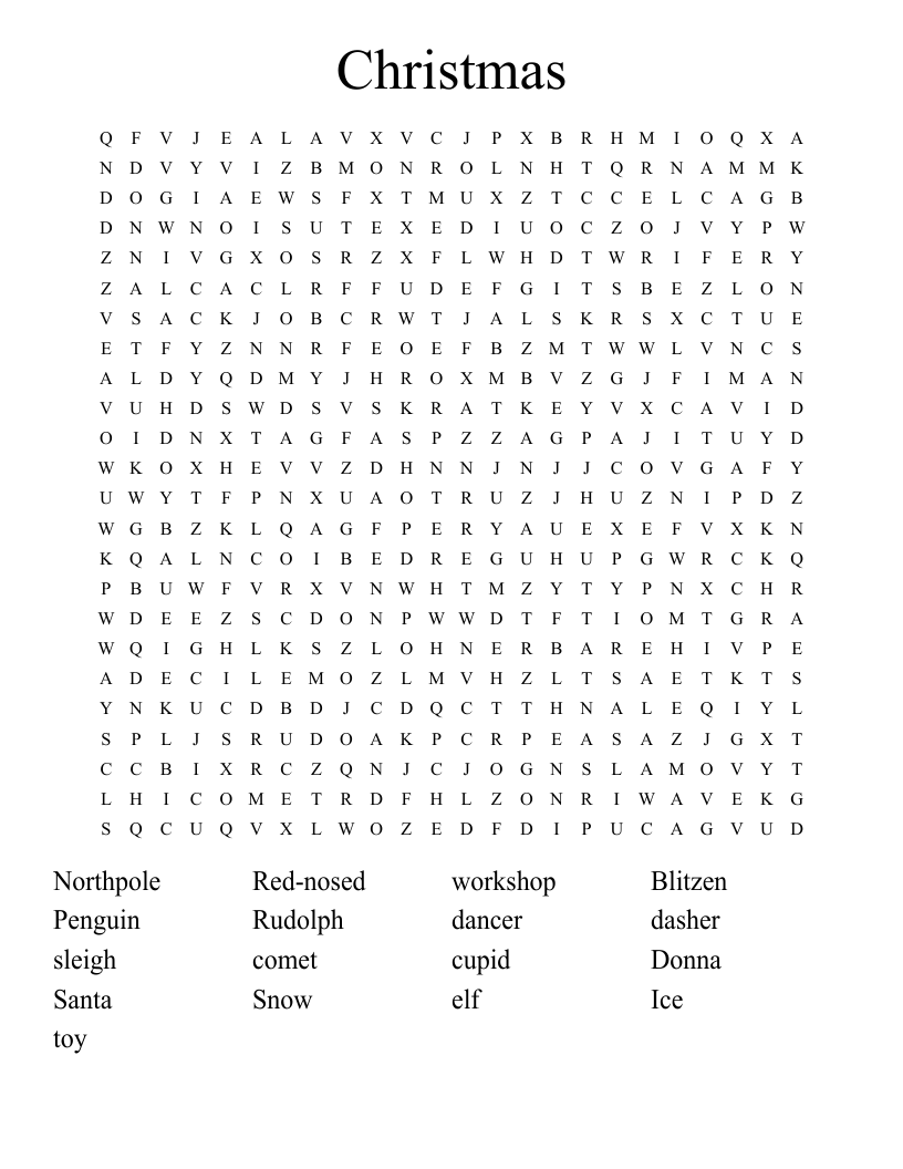 Christmas Word Search