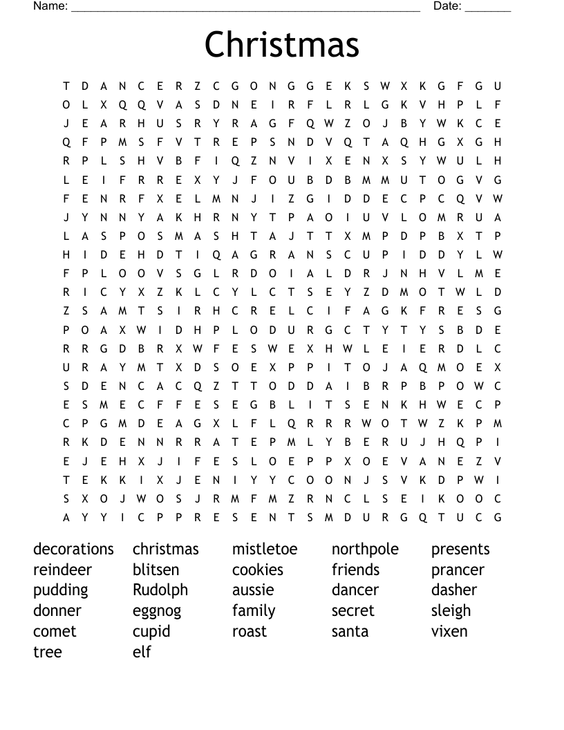 Christmas Word Search