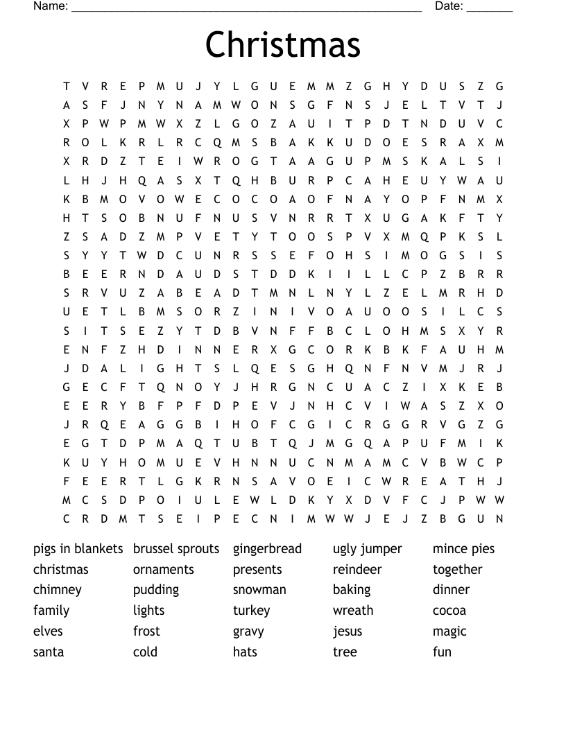 Christmas Word Search