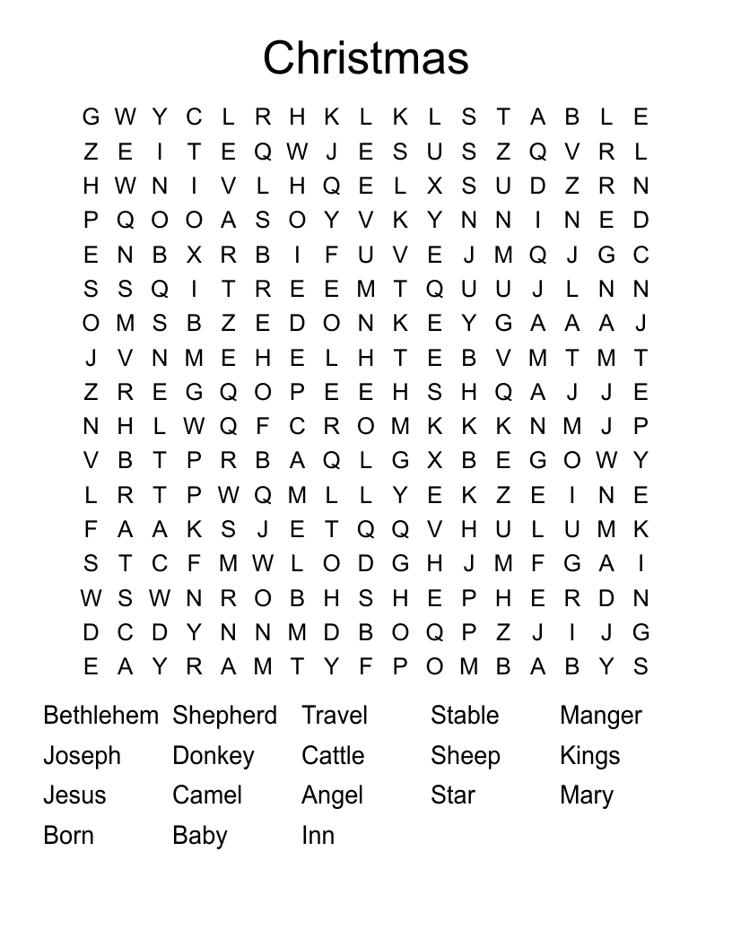 Christmas Word Search