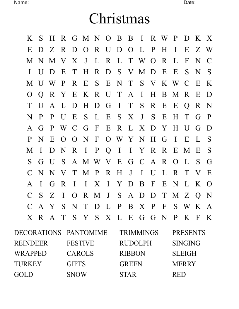 Christmas Word Search