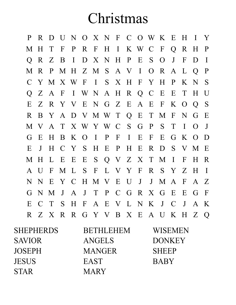 Christmas Word Search