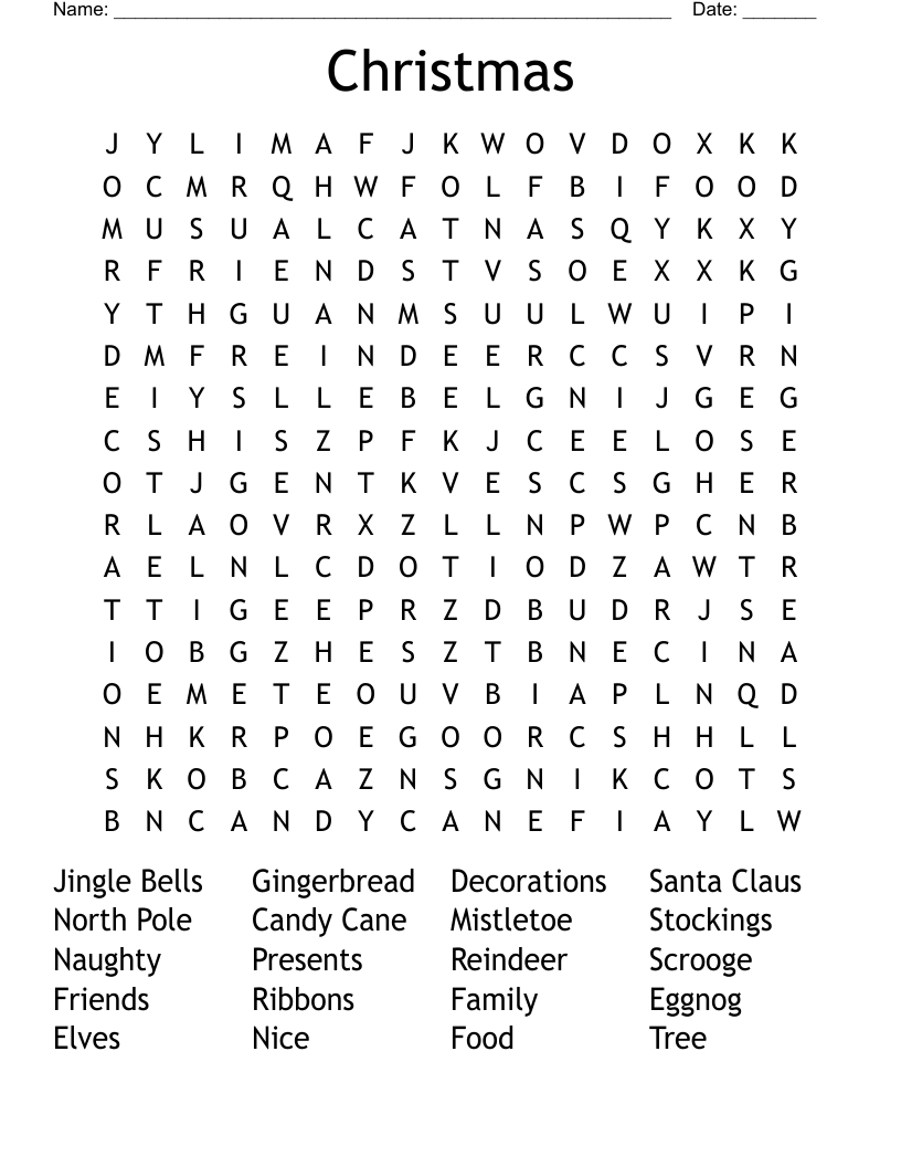 Christmas Word Search