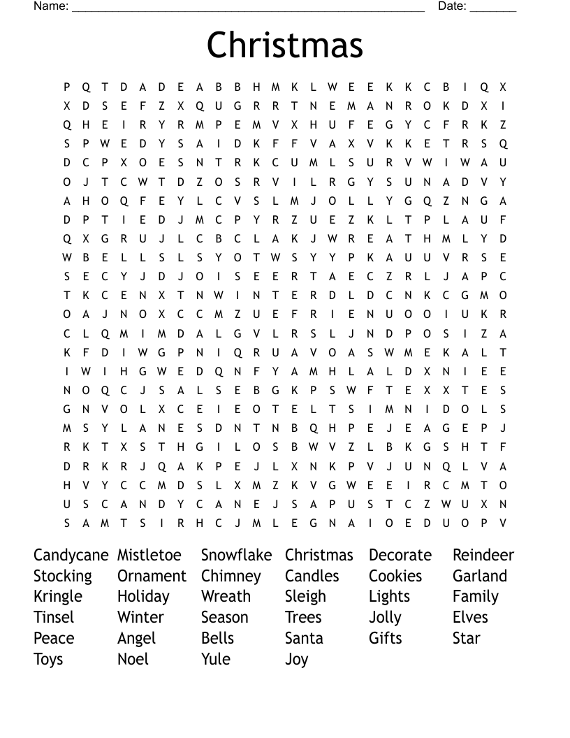 Christmas Word Search