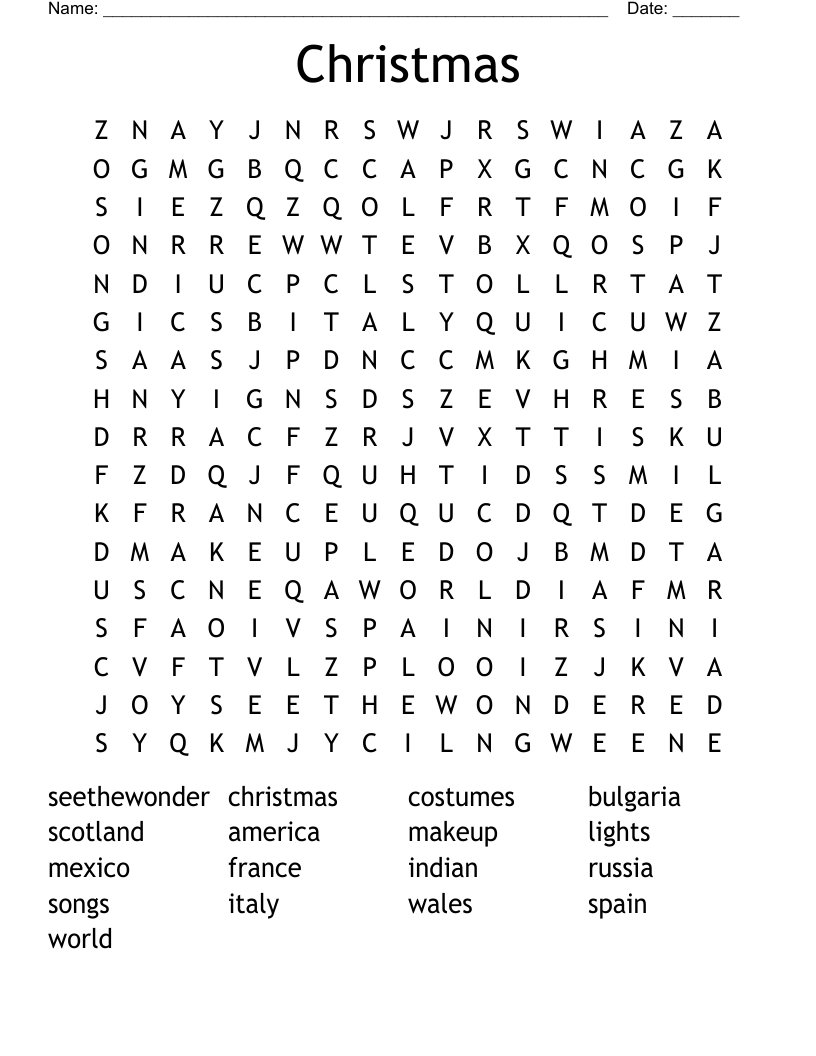 Christmas Word Search
