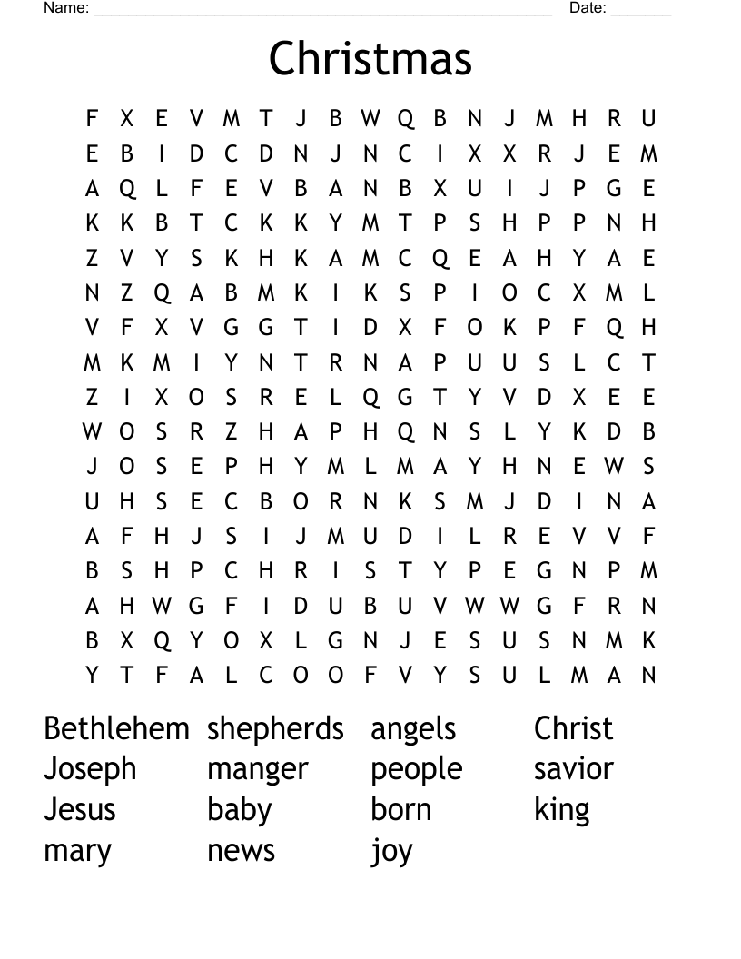 Christmas Word Search