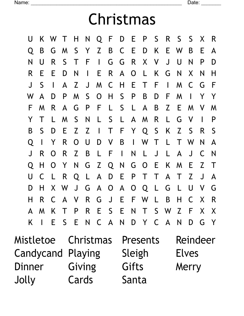 Christmas Word Search