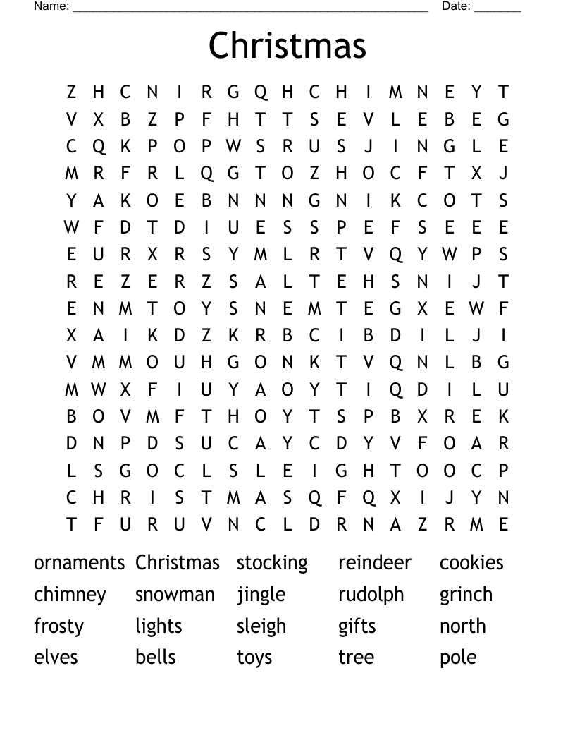 Christmas Word Search
