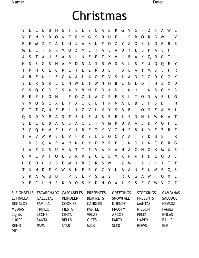 Christmas Word Search