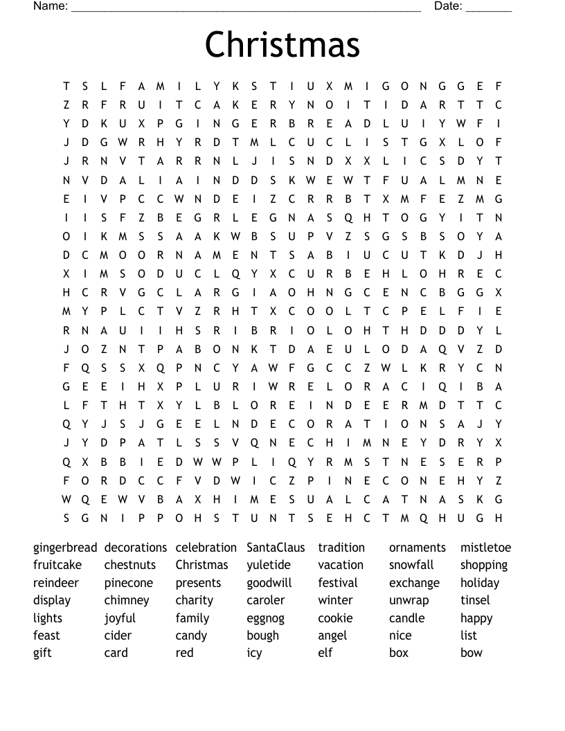 Christmas Word Search