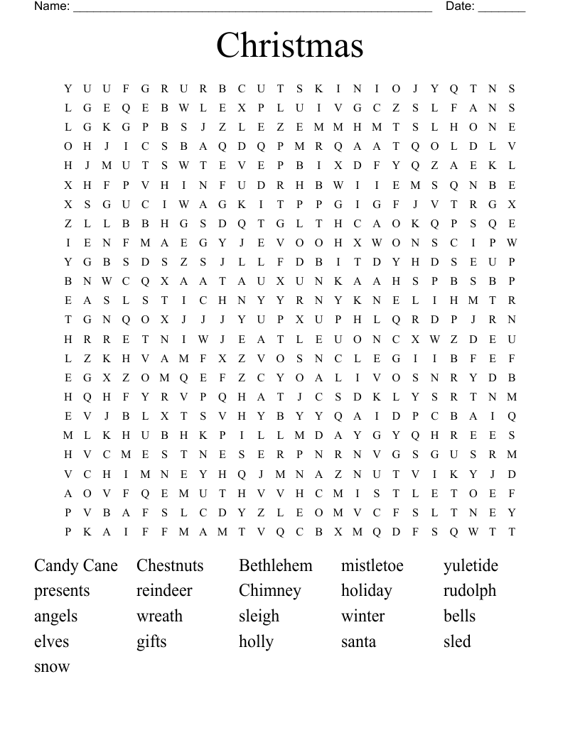 Christmas Word Search