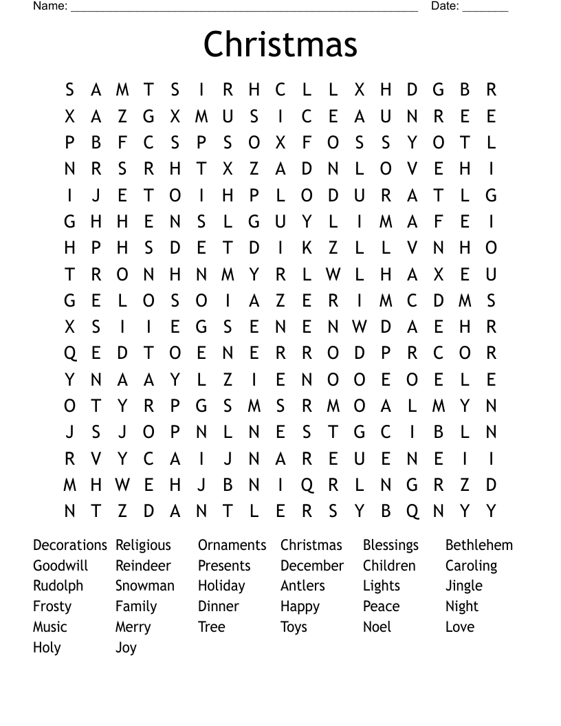 Christmas Word Search
