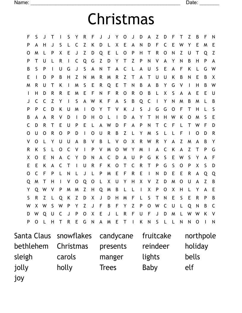 Christmas Word Search