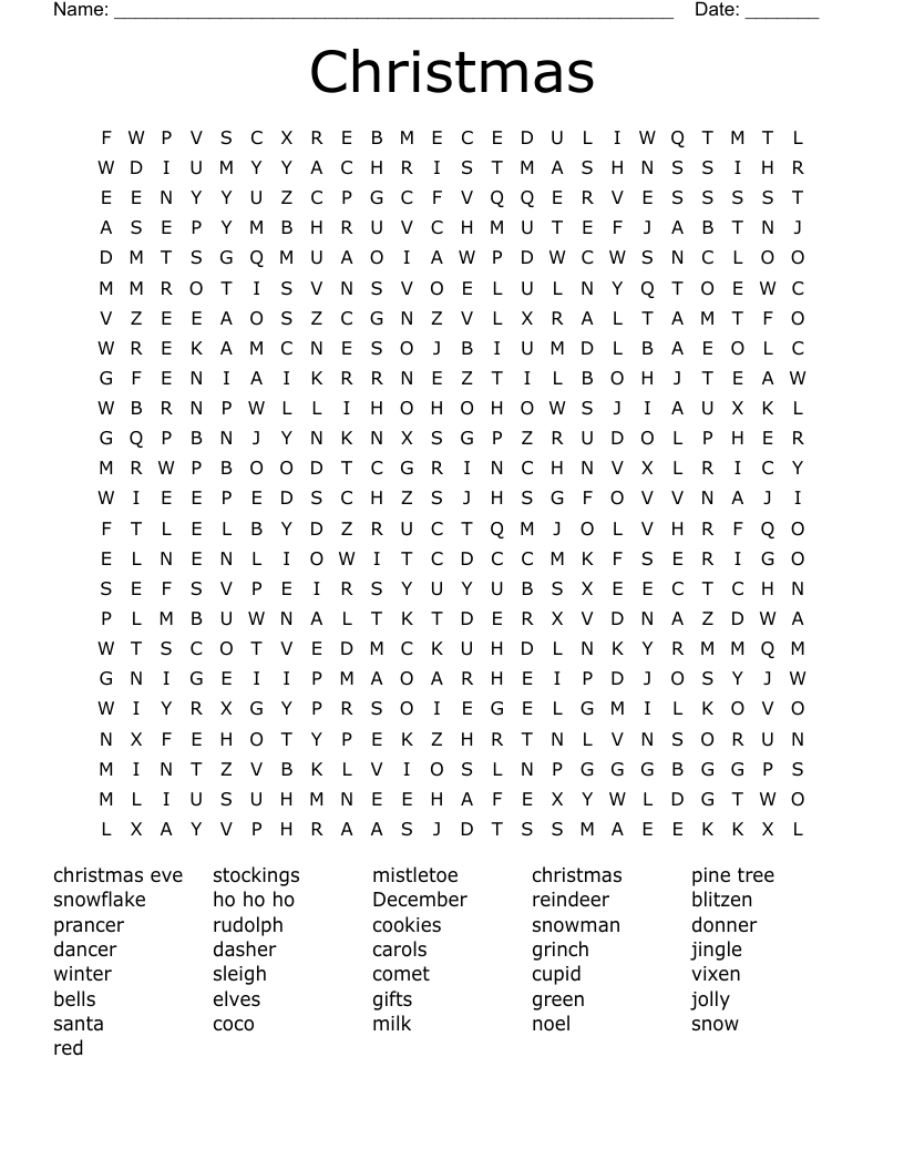 Christmas Word Search