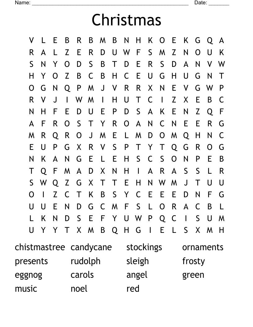 Christmas Word Search