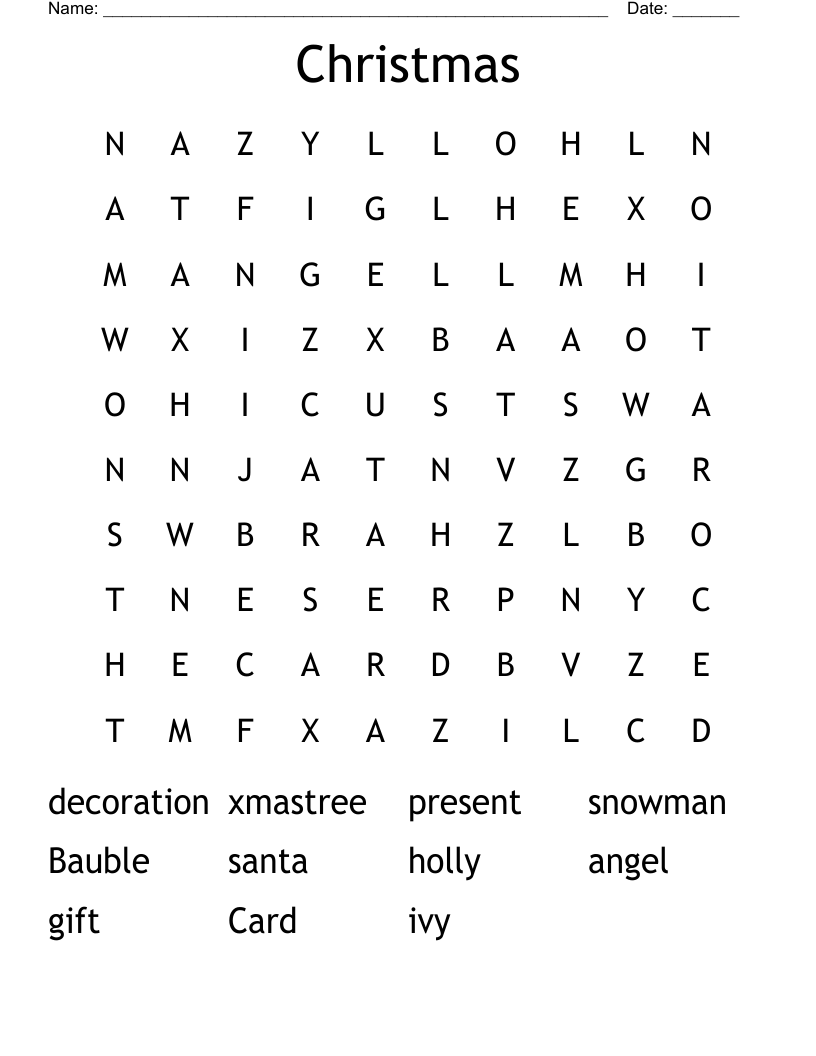 Christmas Word Search