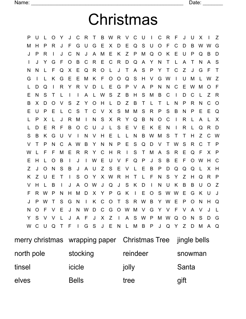 Christmas Word Search