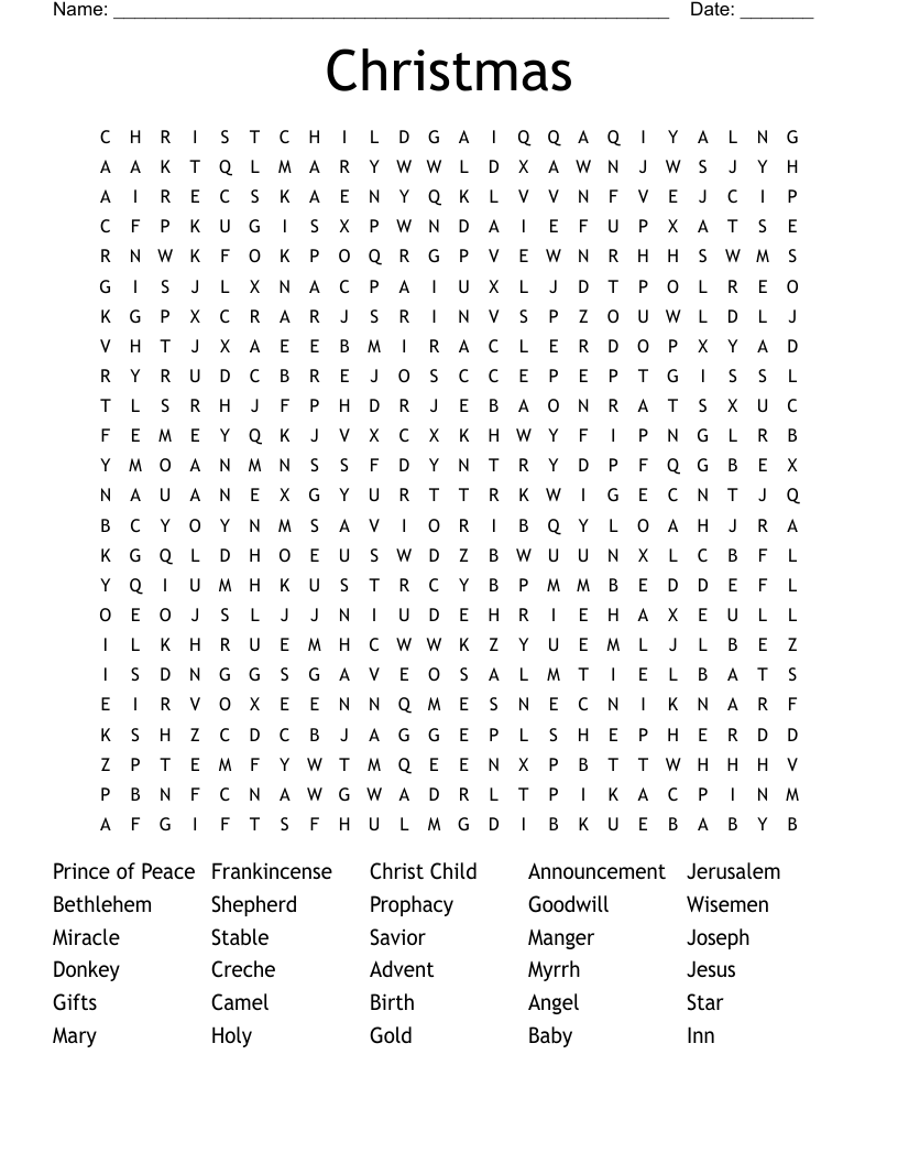 Christmas Word Search