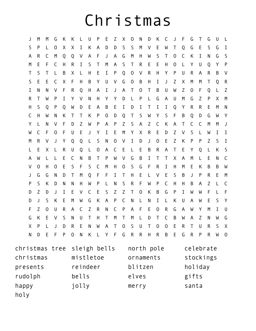 Christmas Word Search