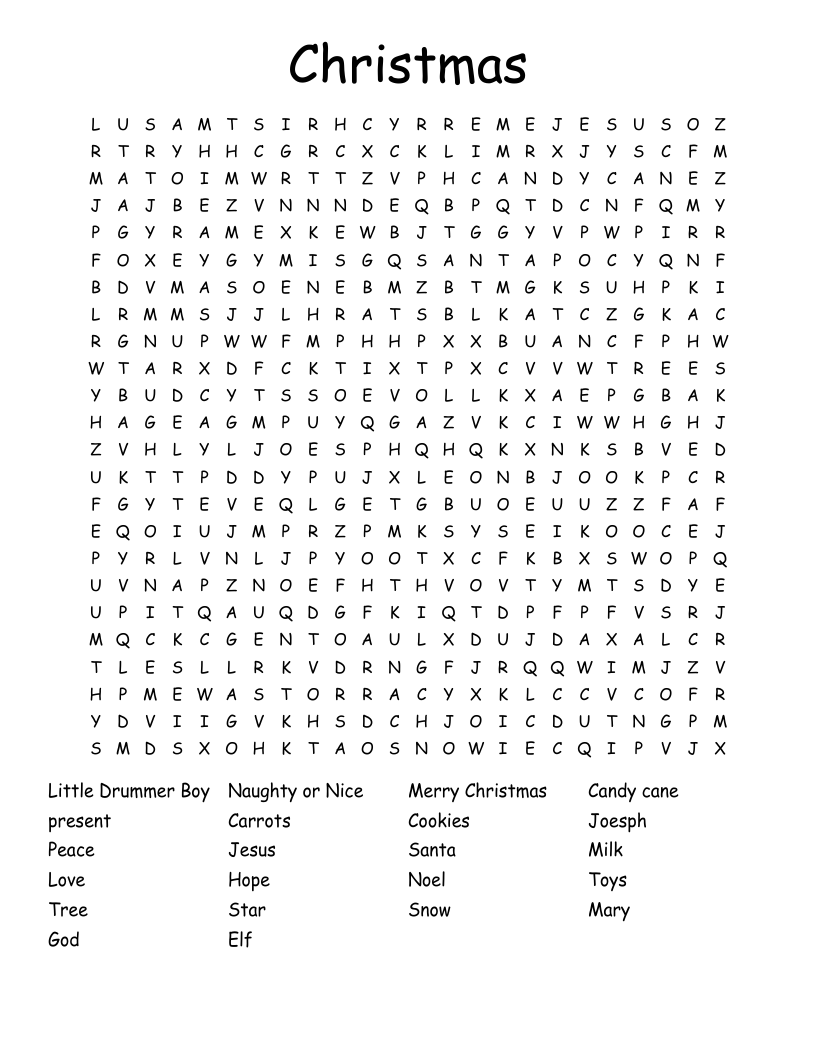 Christmas Word Search