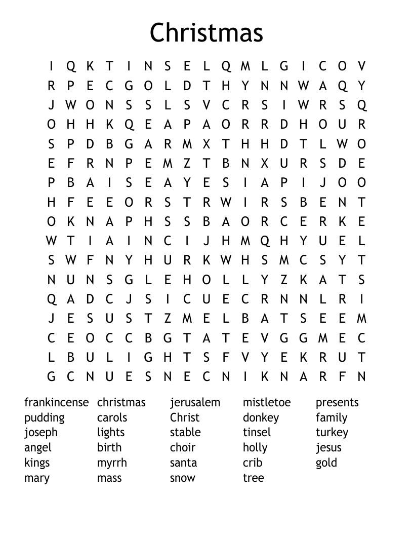 Christmas Word Search