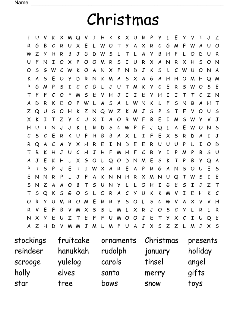 Christmas Word Search