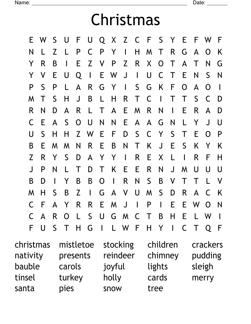 Christmas Word Search