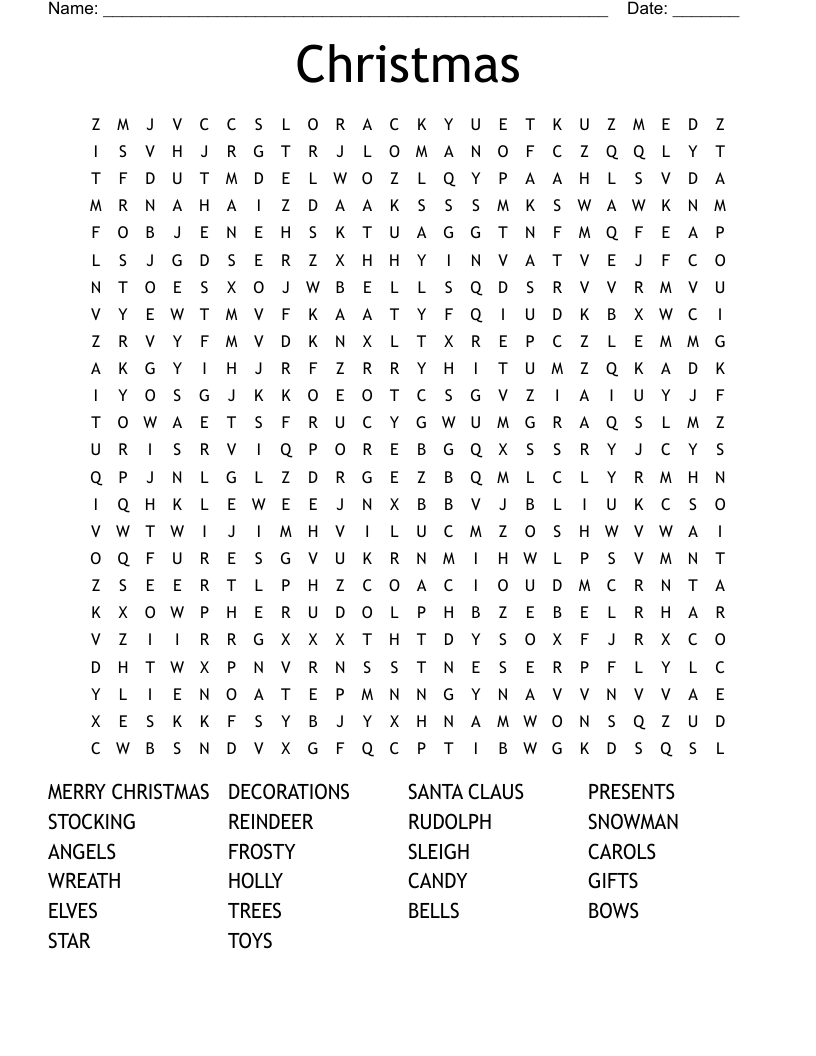 Christmas Word Search