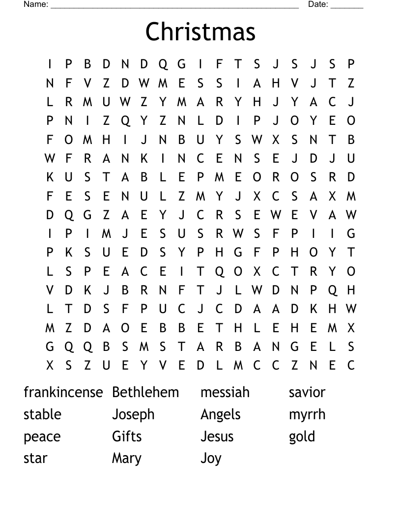 Christmas Word Search