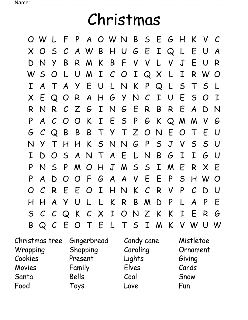 Christmas Word Search