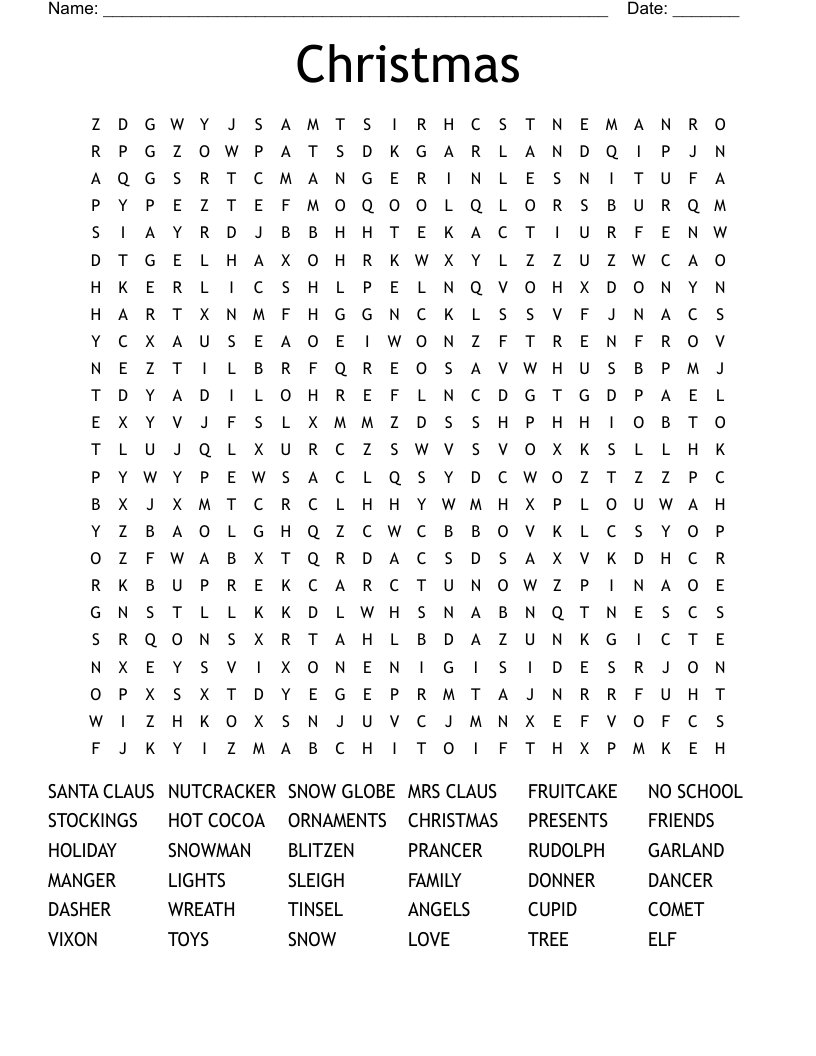 Christmas Word Search