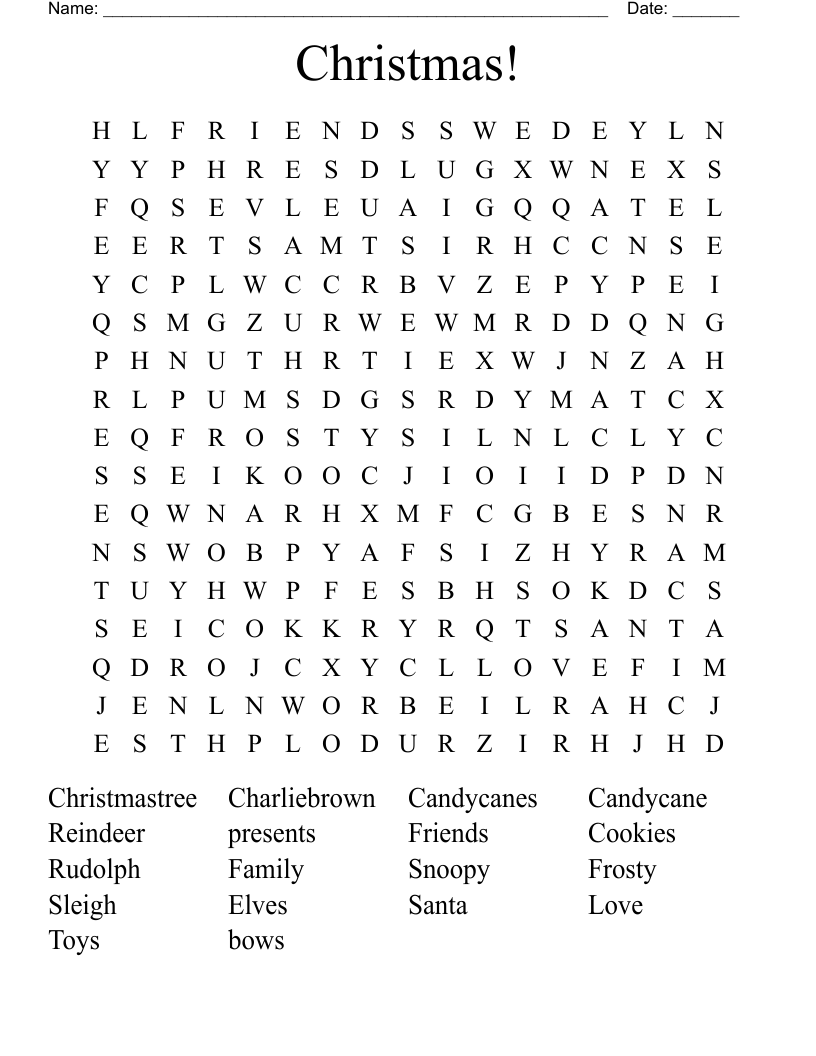 Christmas! Word Search